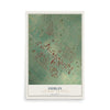 Map of Dublin, Bucks County, Pennsylvania, 12 x 18 inch unframed archival matte print