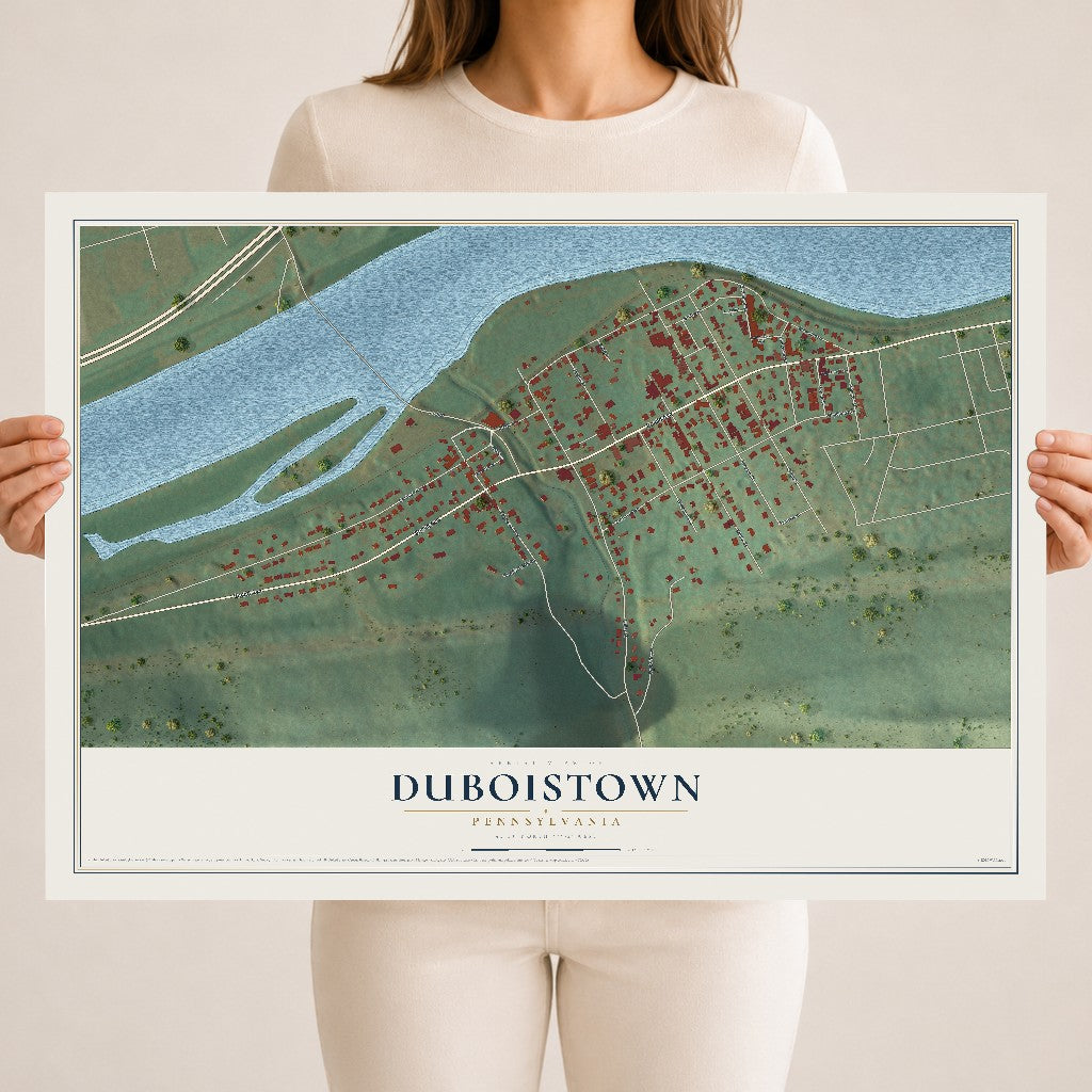 Map of Duboistown, Pennsylvania, 18 x 24 inch unframed archival matte print