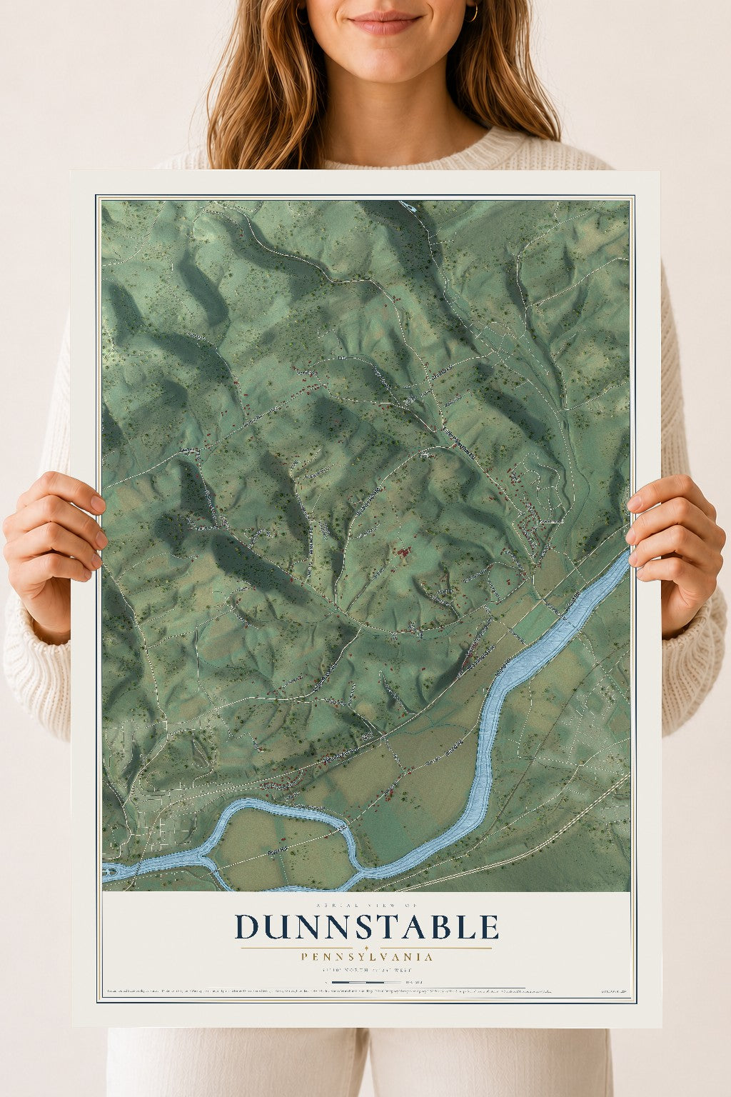 Map of Dunnstable, Pennsylvania, 18 x 24 inch unframed archival matte print