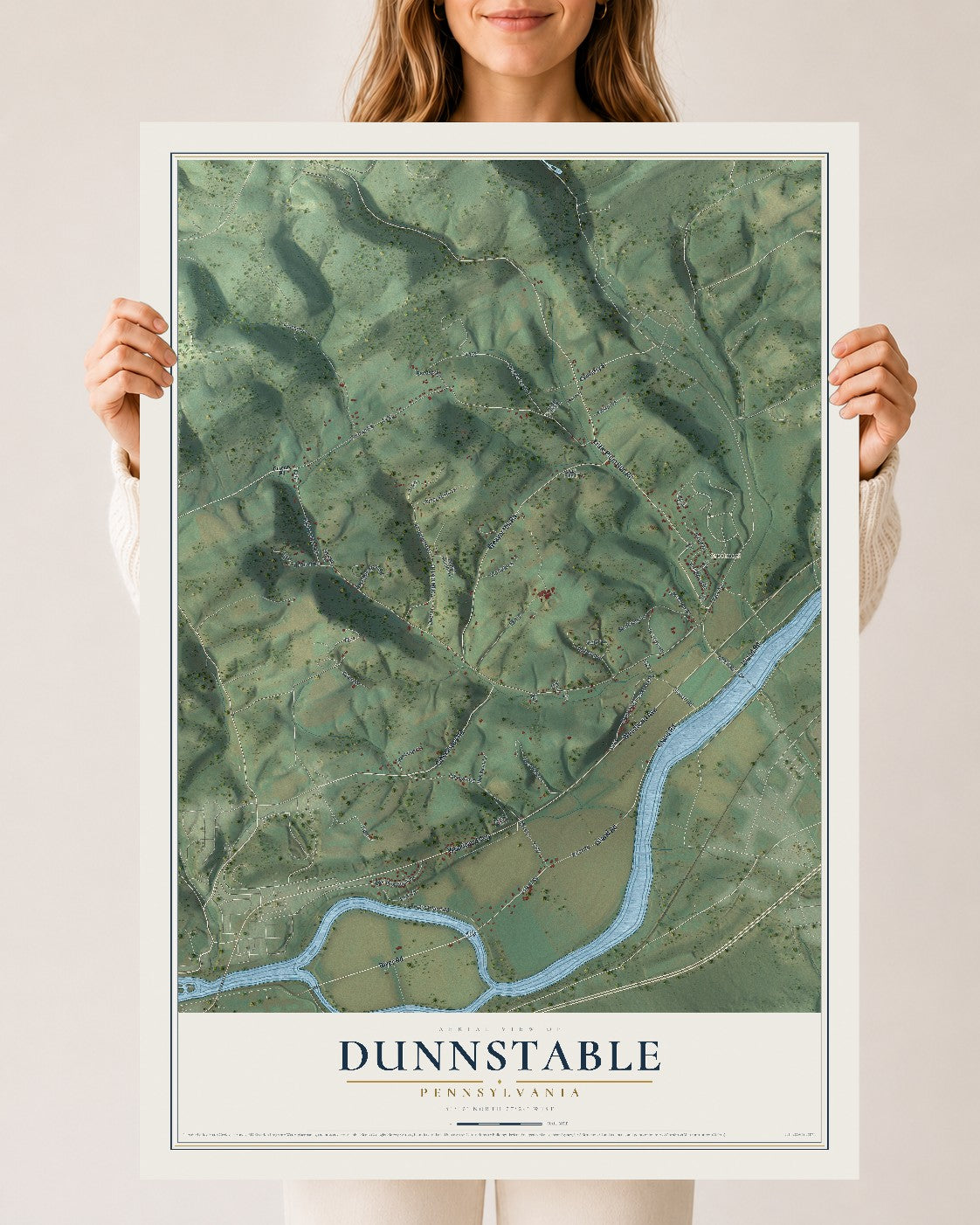 Map of Dunnstable, Pennsylvania, 24 x 36 inch unframed archival matte print