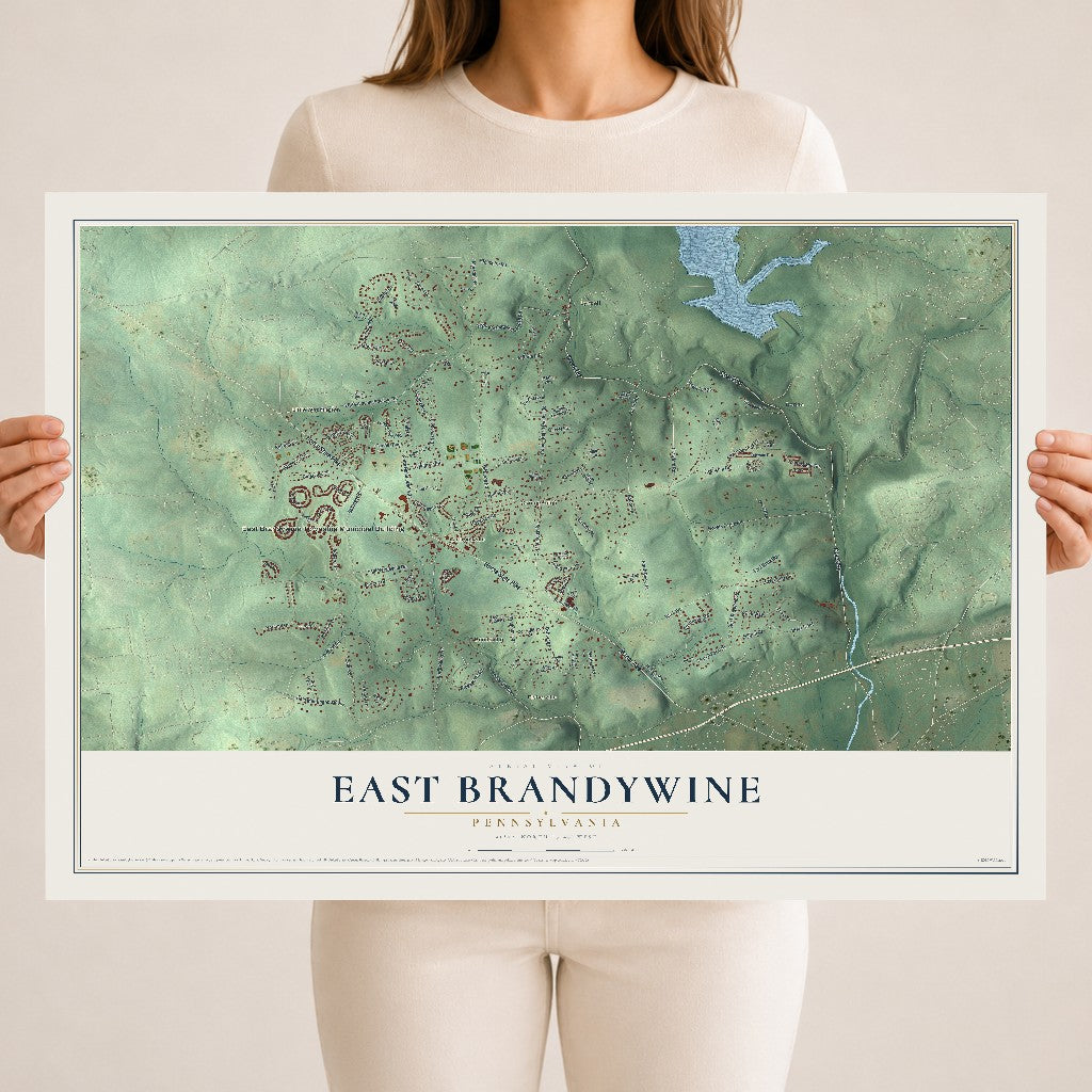 Map of East Brandywine, Pennsylvania, 18 x 24 inch unframed archival matte print