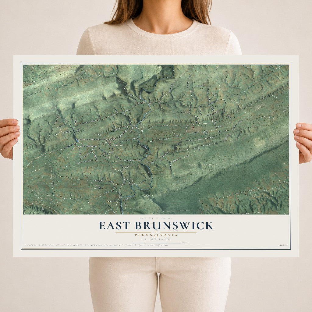 Map of East Brunswick, Pennsylvania, 18 x 24 inch unframed archival matte print