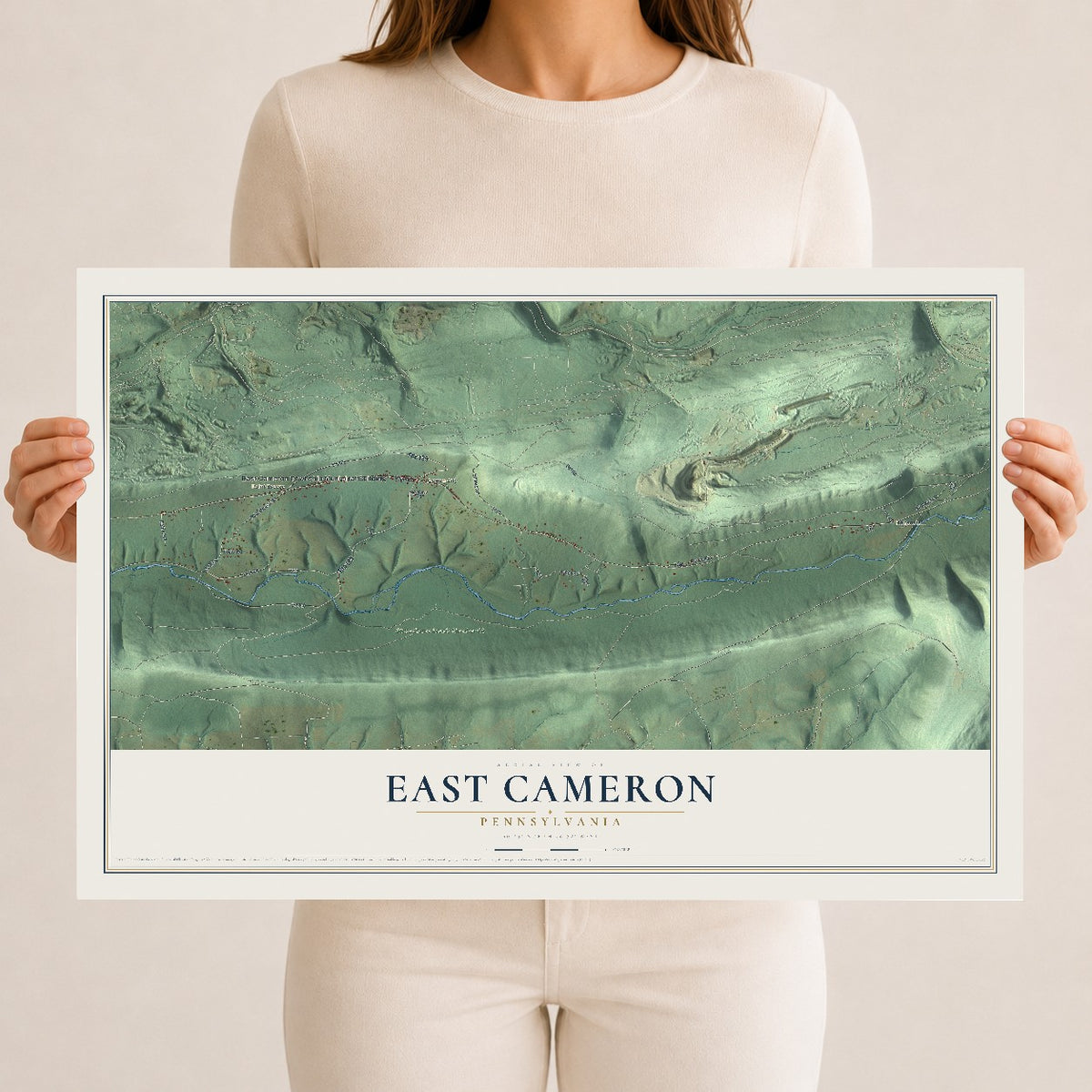 Map of East Cameron, Pennsylvania, 12 x 18 inch unframed archival matte print