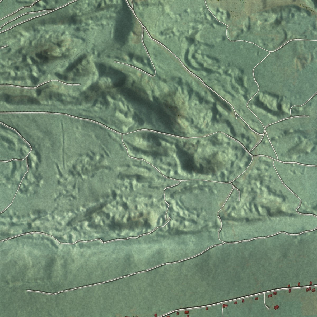 Second close-up of the map of East Cameron, Pennsylvania print showing more streets and buildings