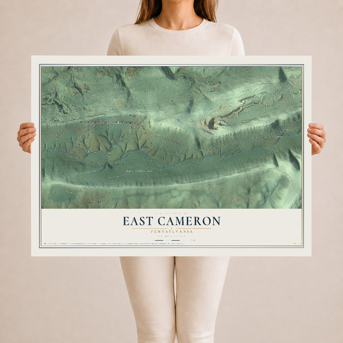 Map of East Cameron, Pennsylvania, 24 x 36 inch unframed archival matte print