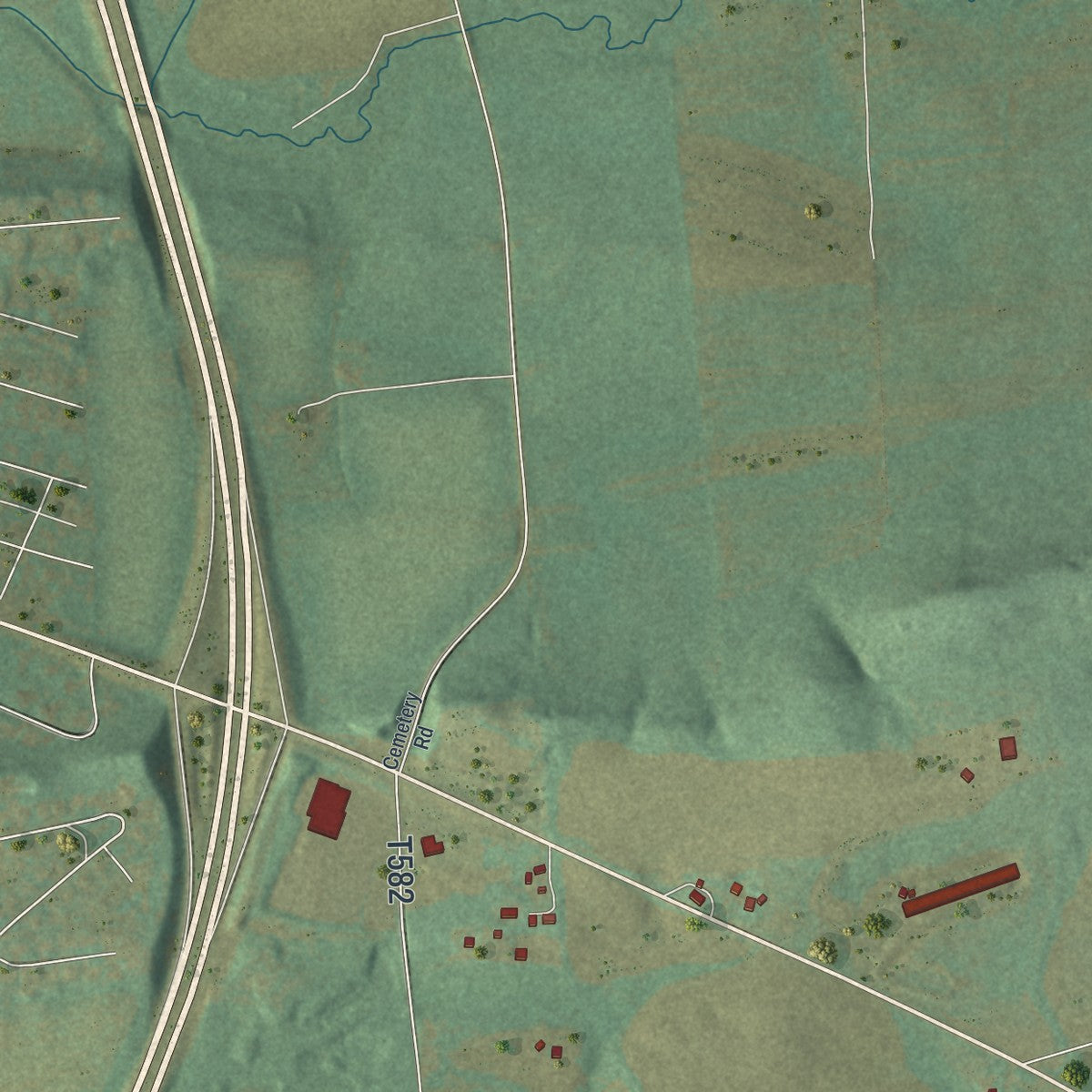 Second close-up of the map of East Chillisquaque, Pennsylvania print showing more streets and buildings
