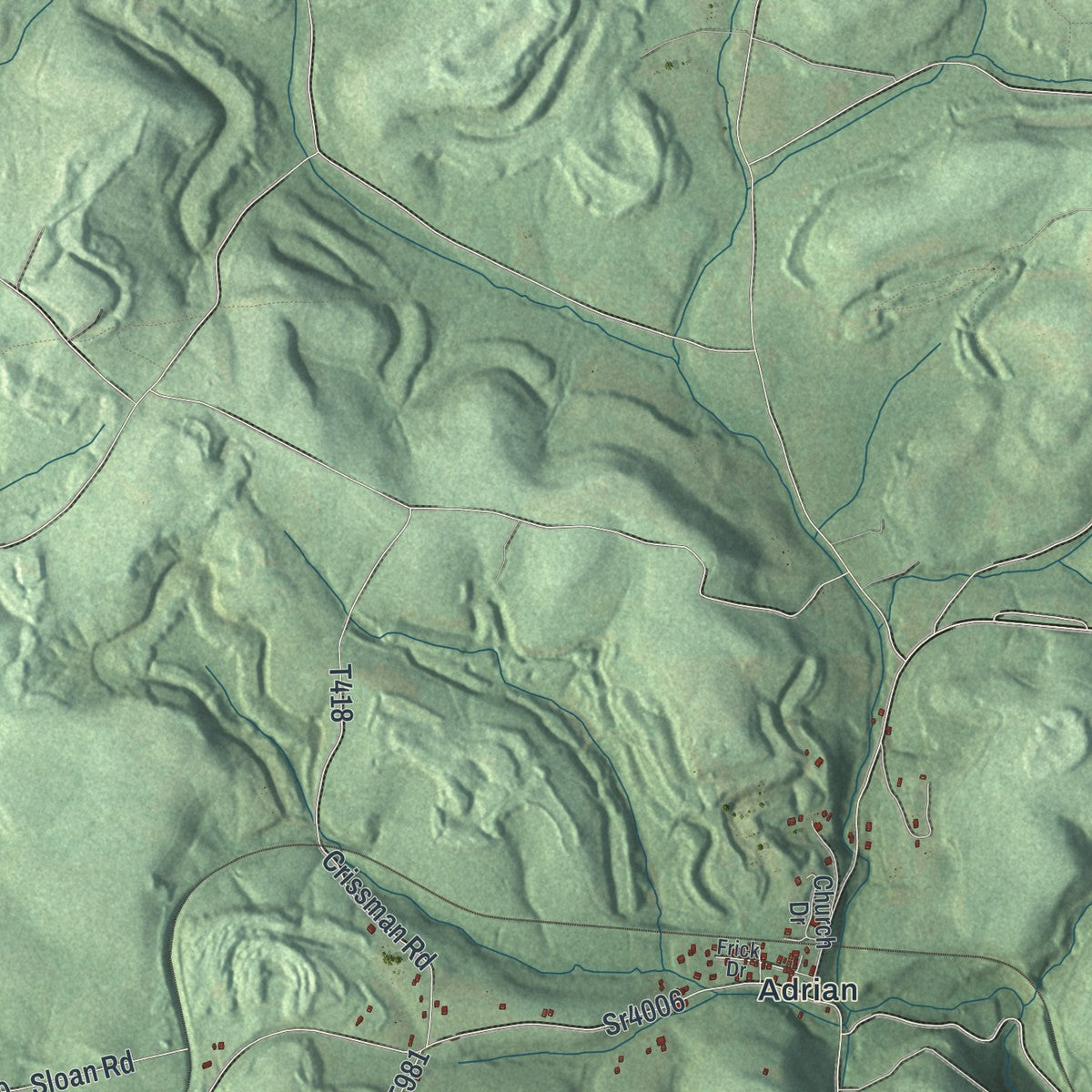 Second close-up of the map of East Franklin, Pennsylvania print showing more streets and buildings