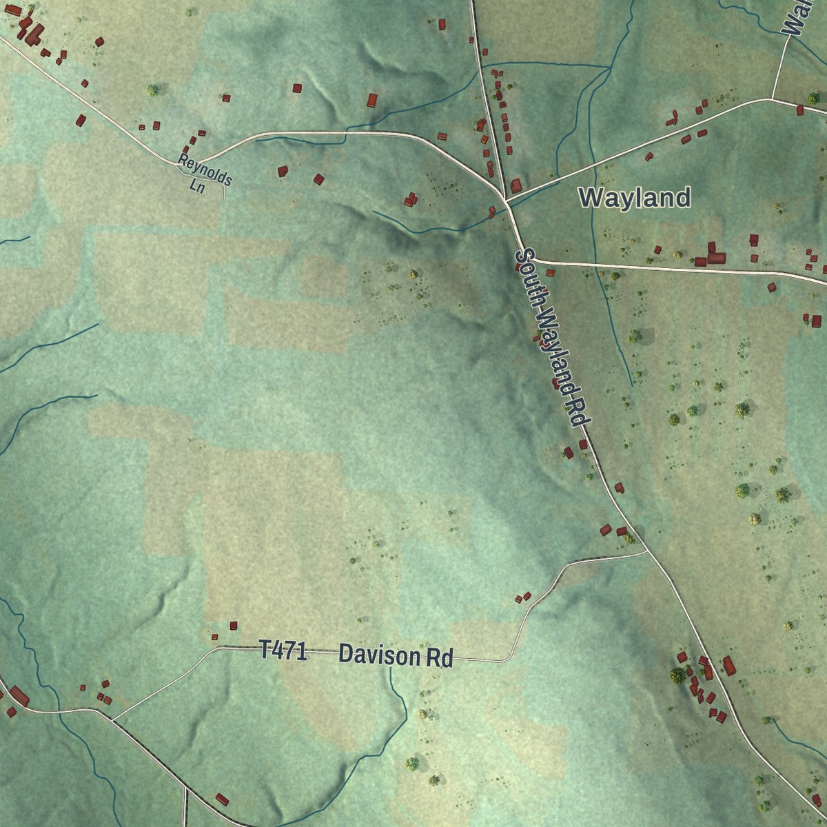 Close-up of the map of East Mead, Pennsylvania print showing street and building detail