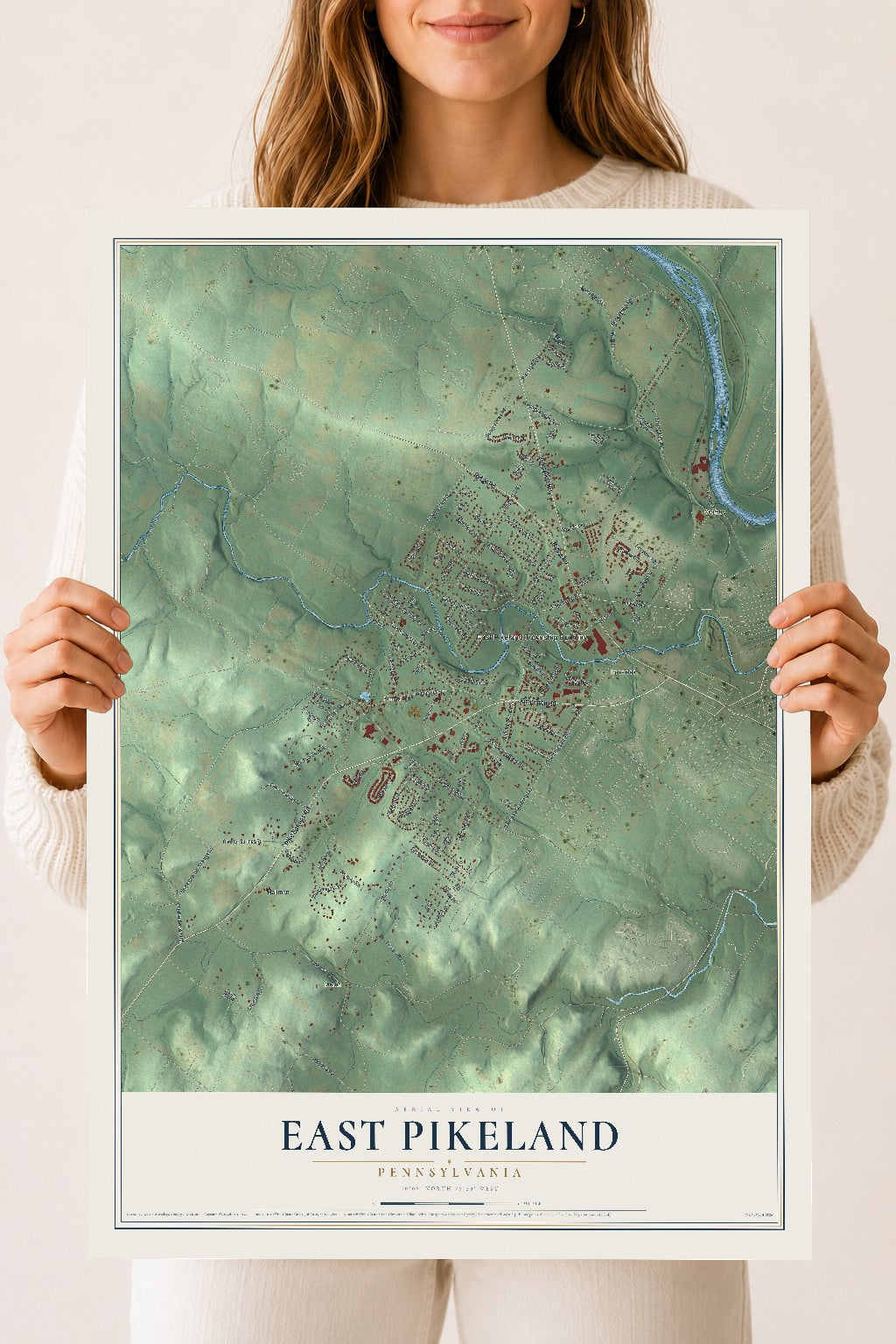 Map of East Pikeland, Pennsylvania, 18 x 24 inch unframed archival matte print