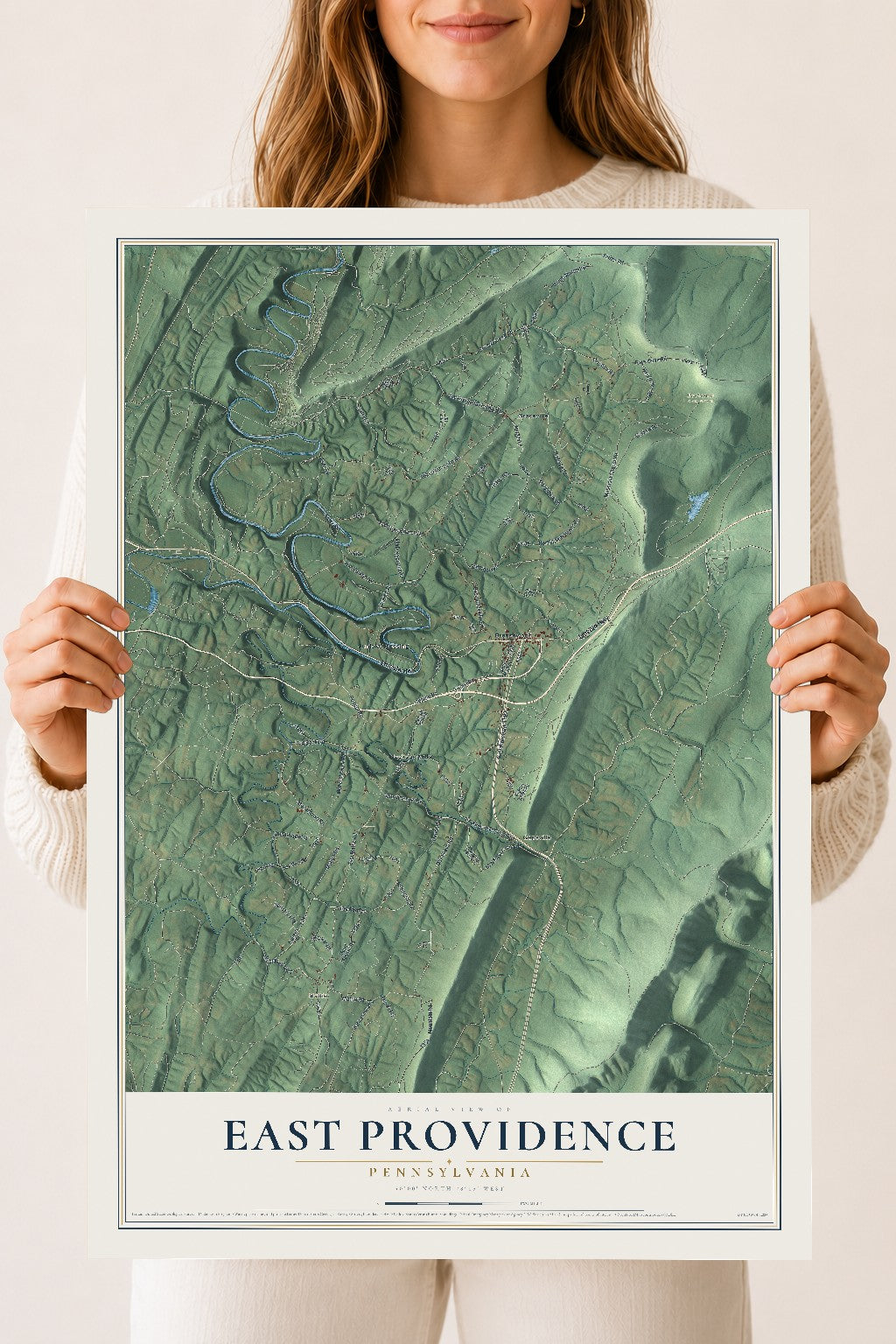 Map of East Providence, Pennsylvania, 18 x 24 inch unframed archival matte print