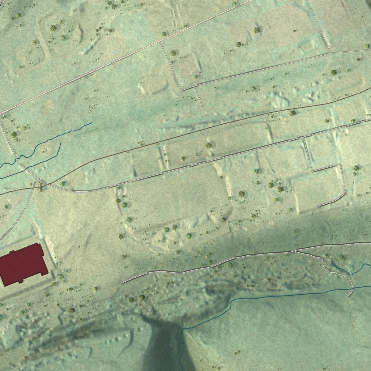 Second close-up of the map of East Union, Pennsylvania print showing more streets and buildings