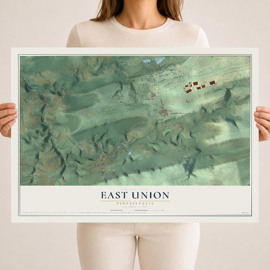 Map of East Union, Pennsylvania, 18 x 24 inch unframed archival matte print