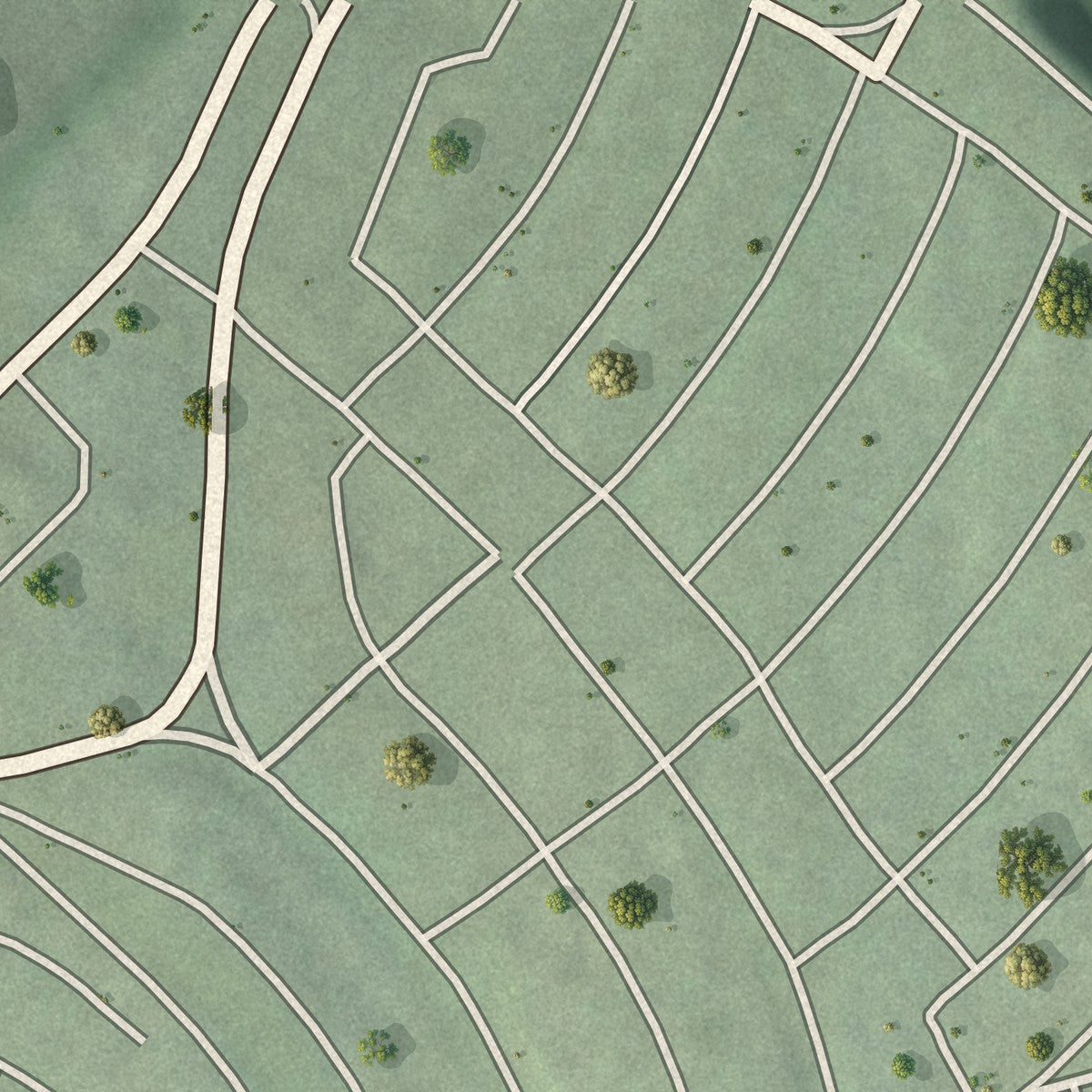 Second close-up of the map of East Vandergrift, Pennsylvania print showing more streets and buildings