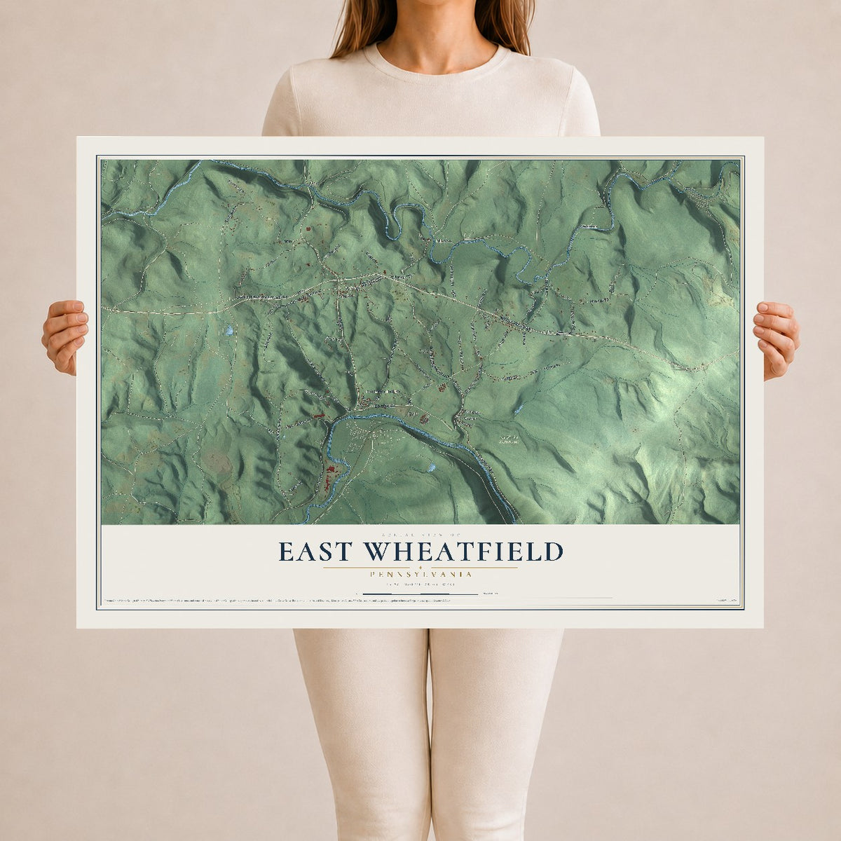 Map of East Wheatfield, Pennsylvania, 24 x 36 inch unframed archival matte print