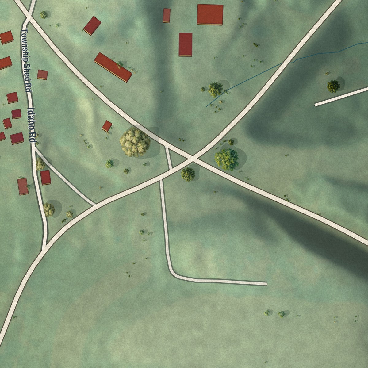 Second close-up of the map of Elderton, Pennsylvania print showing more streets and buildings