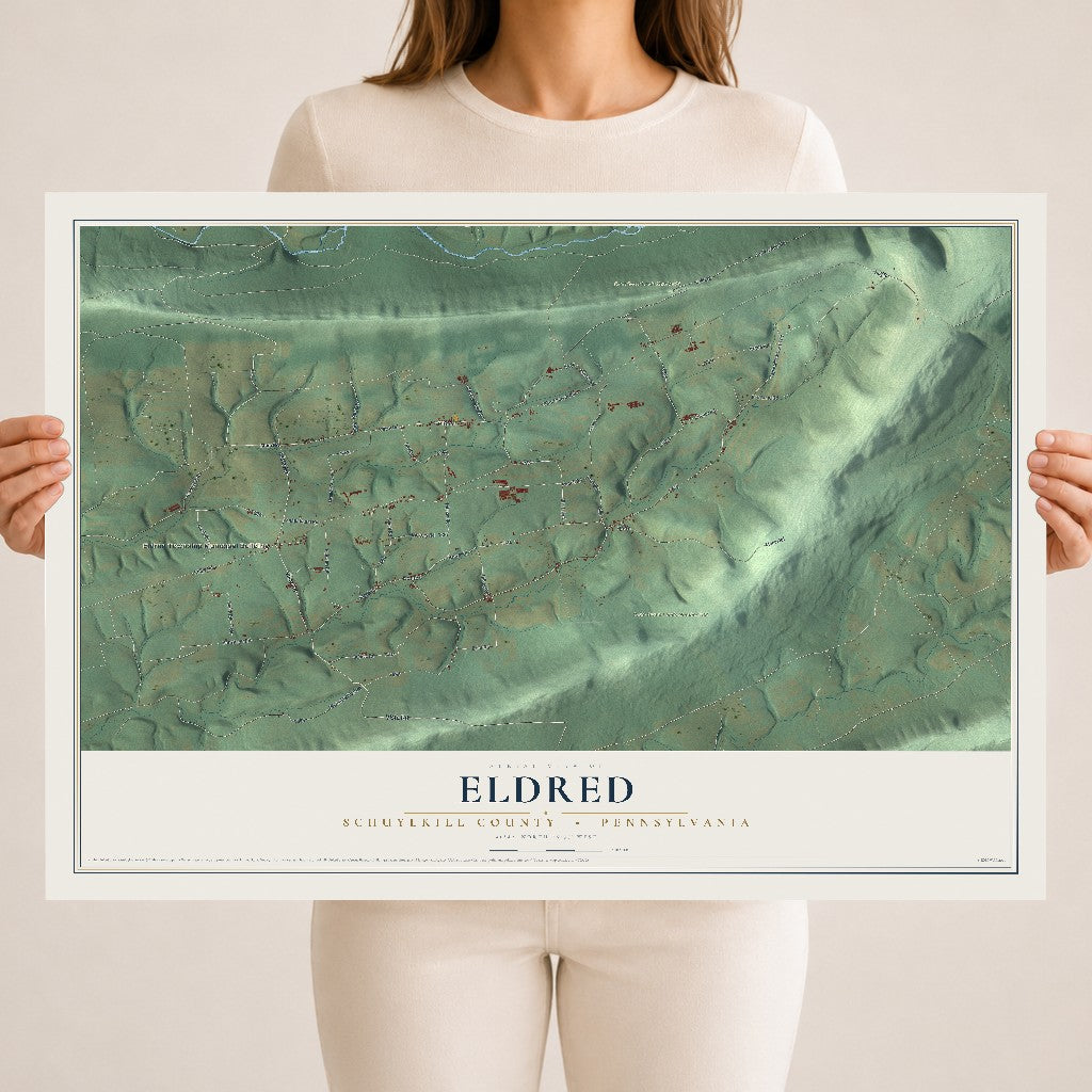Map of Eldred, Schuylkill County, Pennsylvania, 18 x 24 inch unframed archival matte print