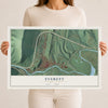 Map of Everett, Pennsylvania, 12 x 18 inch unframed archival matte print