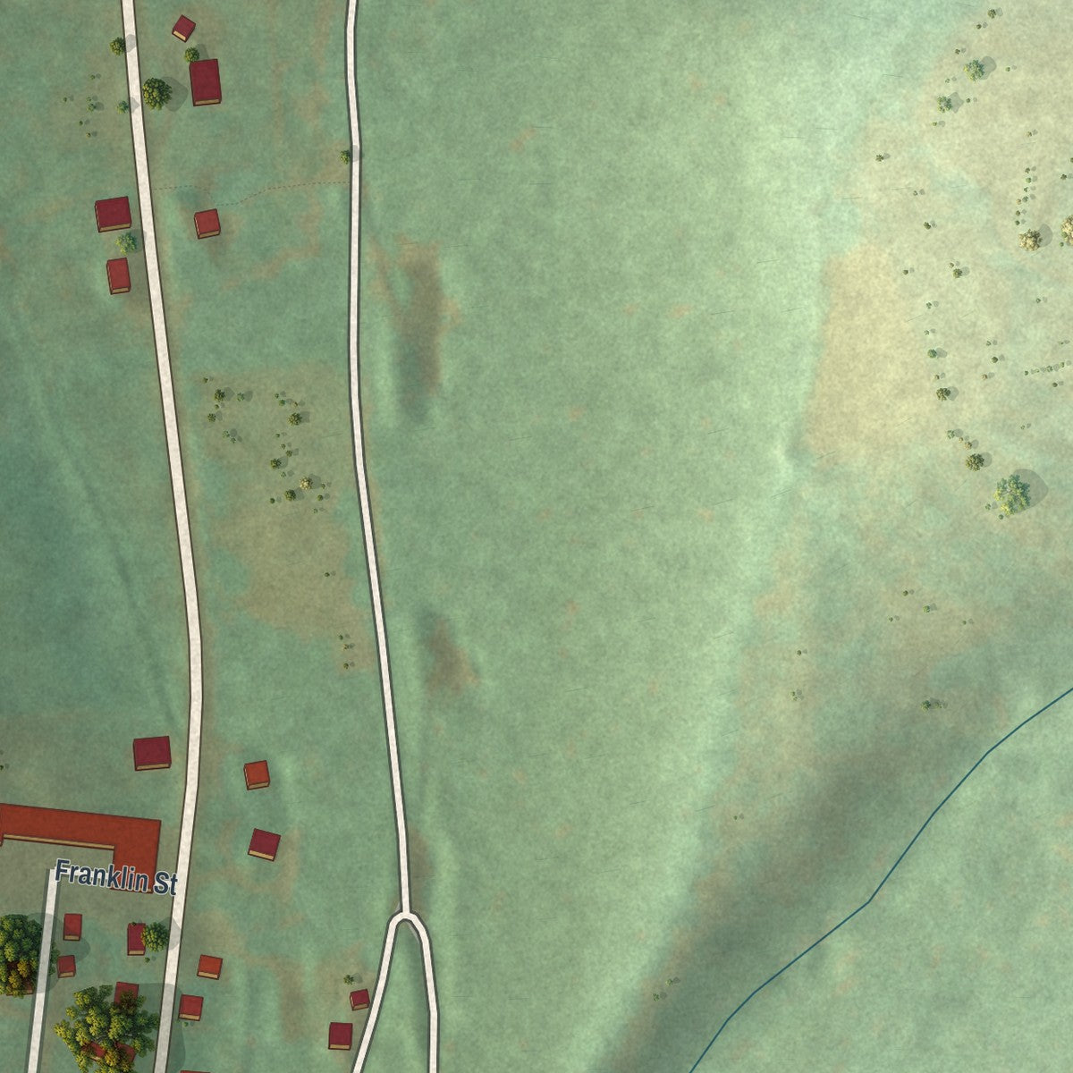 Close-up of the map of Eyers Grove, Pennsylvania print showing street and building detail