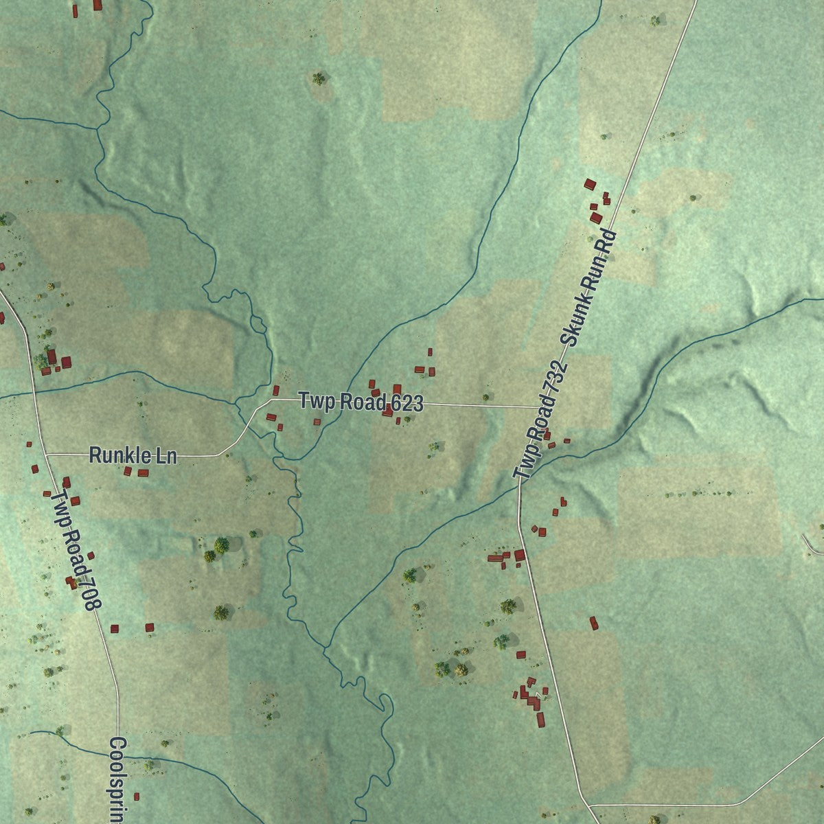 Second close-up of the map of Fairview, Mercer County, Pennsylvania print showing more streets and buildings