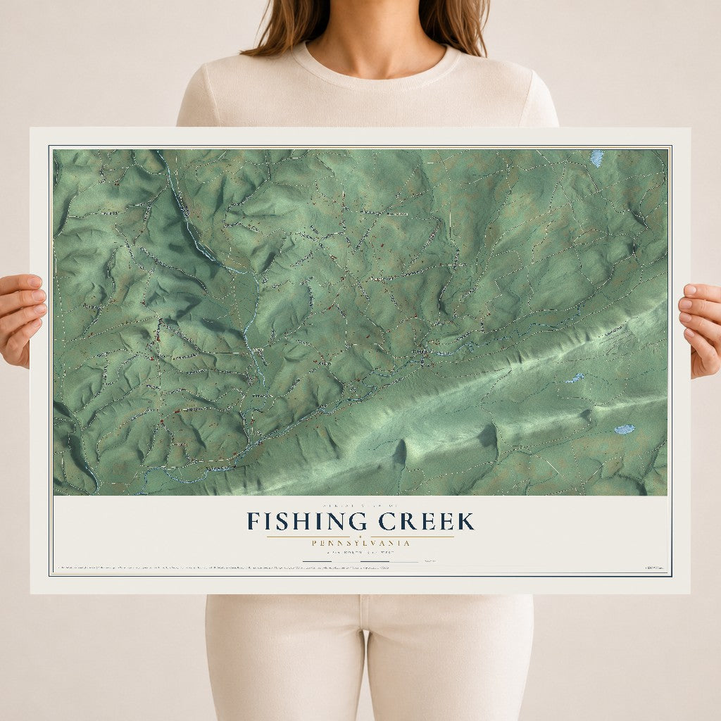 Map of Fishing Creek, Pennsylvania, 18 x 24 inch unframed archival matte print