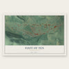Foot of Ten, Pennsylvania map print, the full design