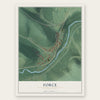 Force, Pennsylvania map print, the full design