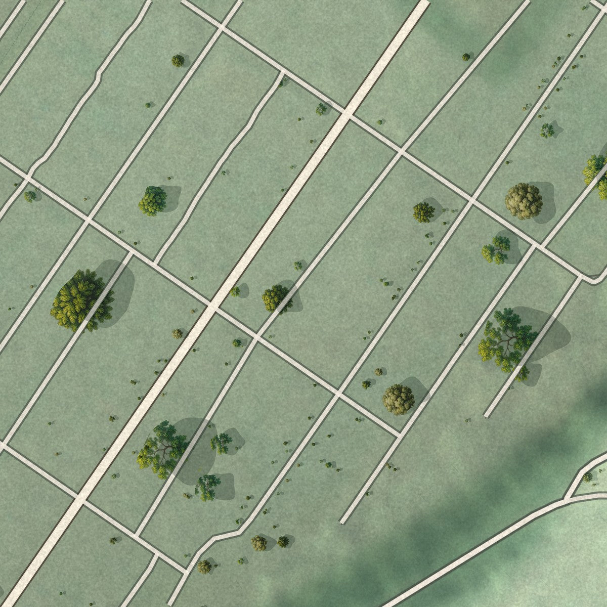 Second close-up of the map of Ford Cliff, Pennsylvania print showing more streets and buildings