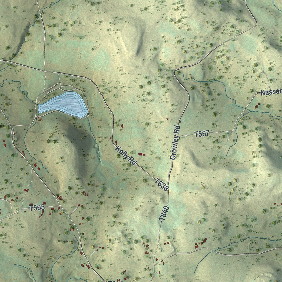 Second close-up of the map of Forest Lake, Pennsylvania print showing more streets and buildings