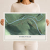 Map of Forksville, Pennsylvania, 12 x 18 inch unframed archival matte print
