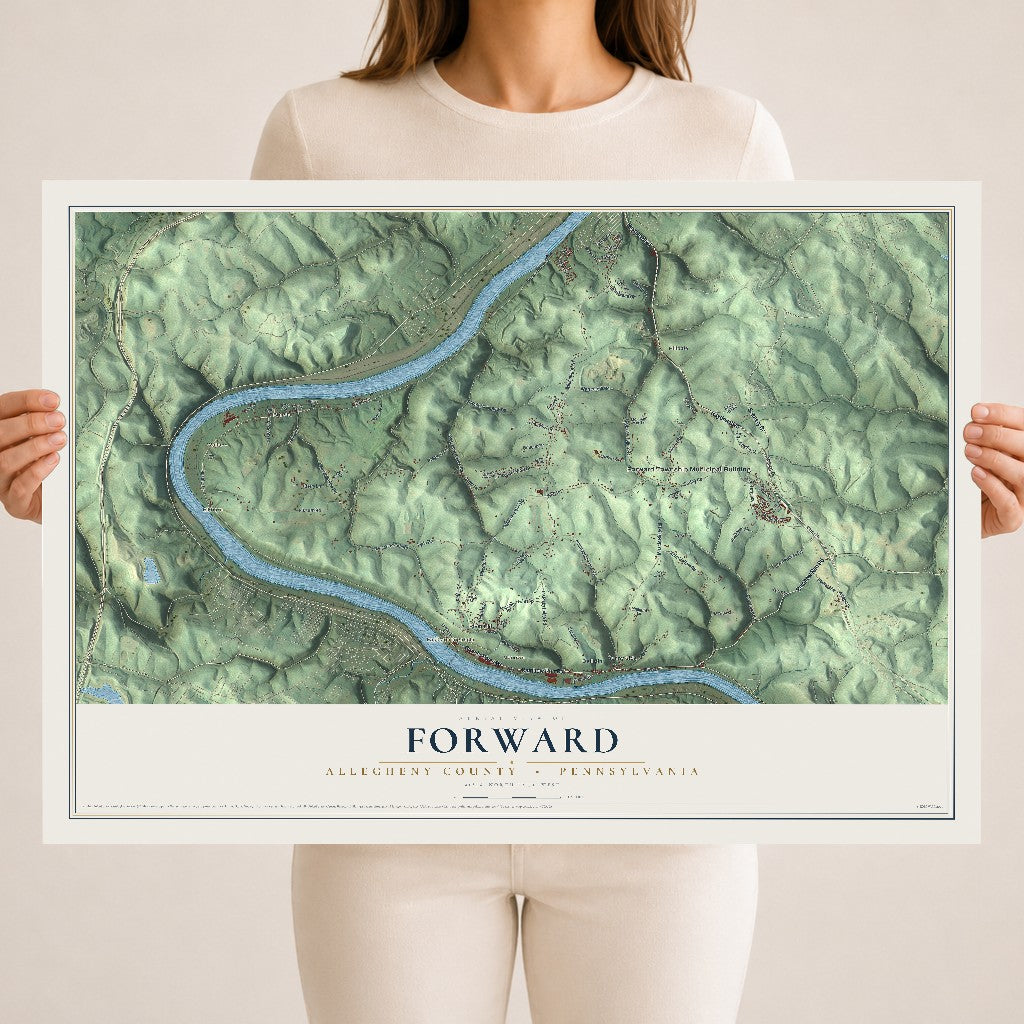 Map of Forward, Allegheny County, Pennsylvania, 18 x 24 inch unframed archival matte print