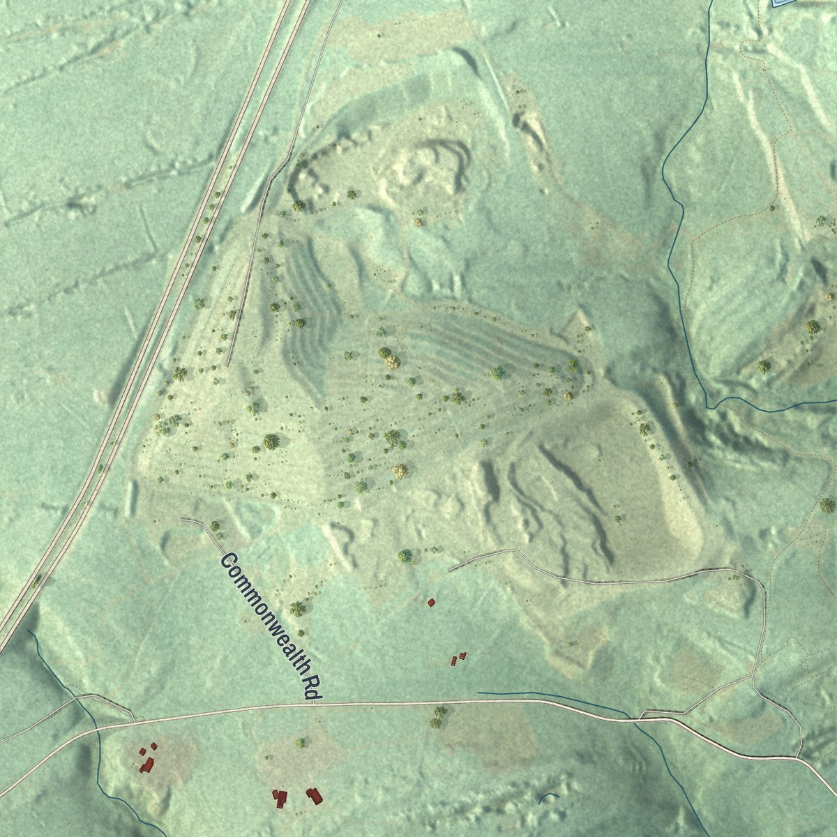 Close-up of the map of Frailey, Pennsylvania print showing street and building detail