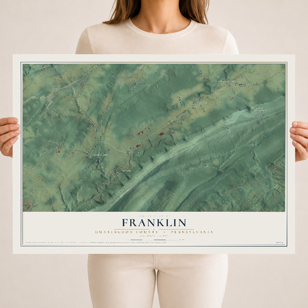 Map of Franklin, Huntingdon County, Pennsylvania, 18 x 24 inch unframed archival matte print