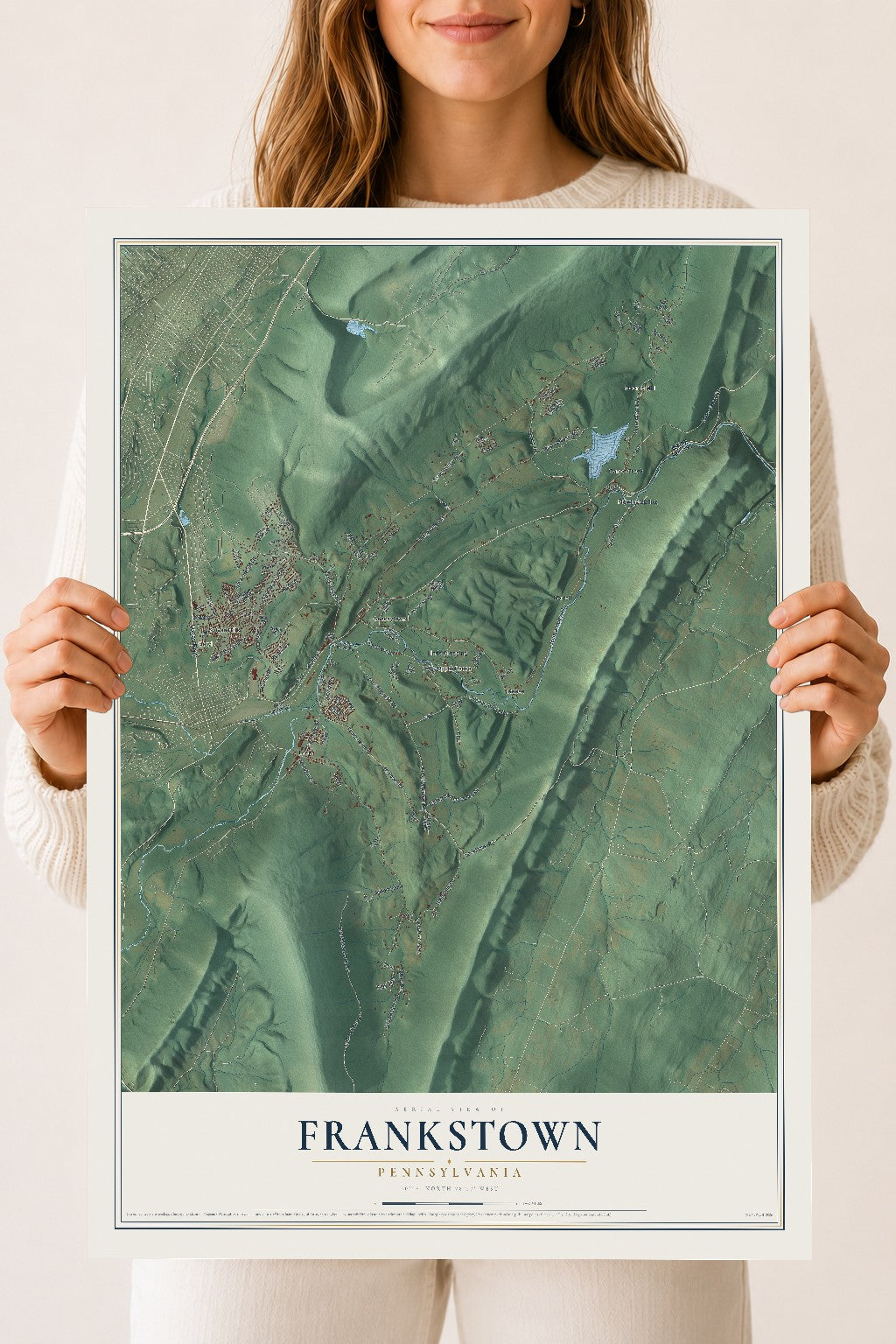 Map of Frankstown, Pennsylvania, 18 x 24 inch unframed archival matte print