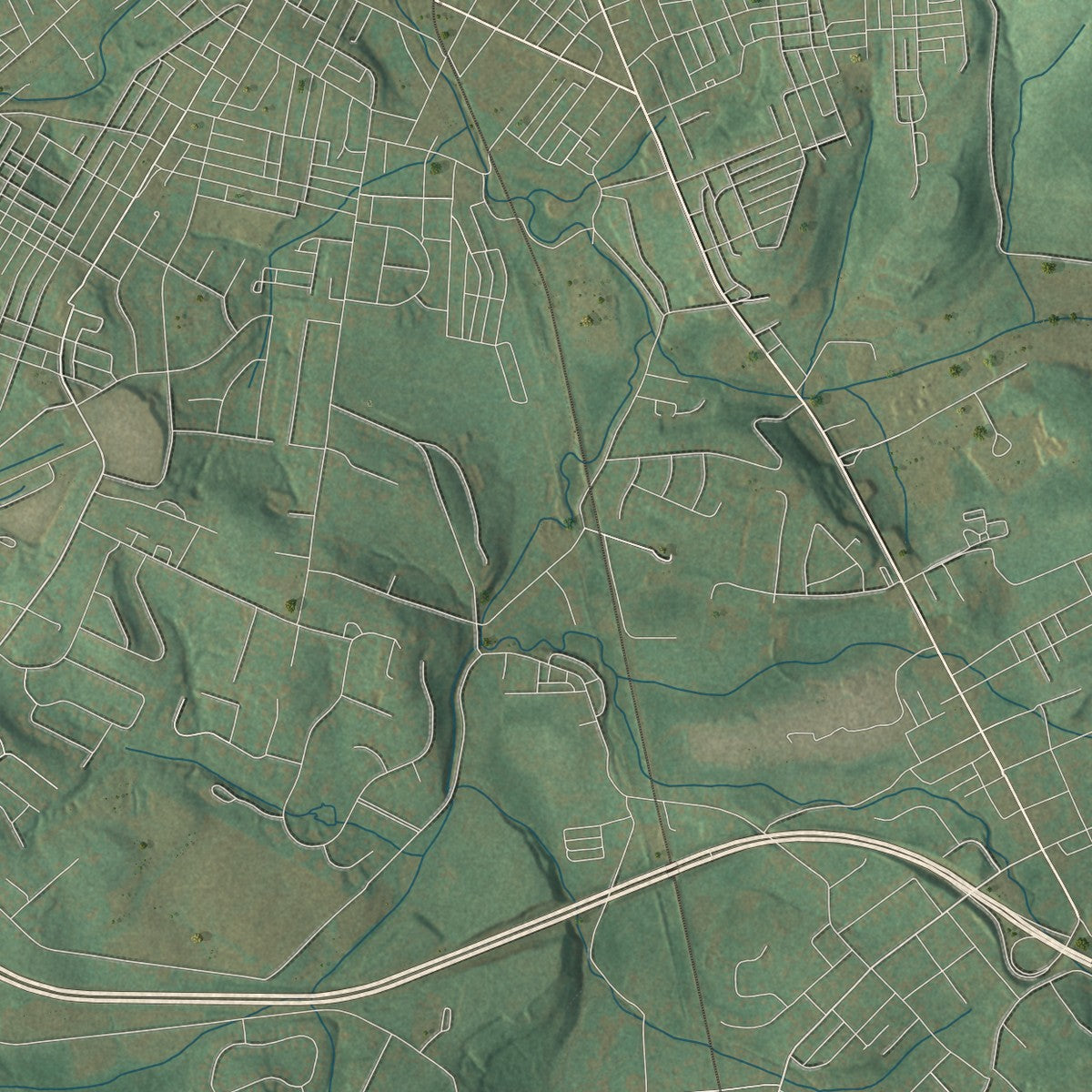 Second close-up of the map of Georges, Pennsylvania print showing more streets and buildings