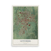 Map of Gettysburg, Pennsylvania, 12 x 18 inch unframed archival matte print