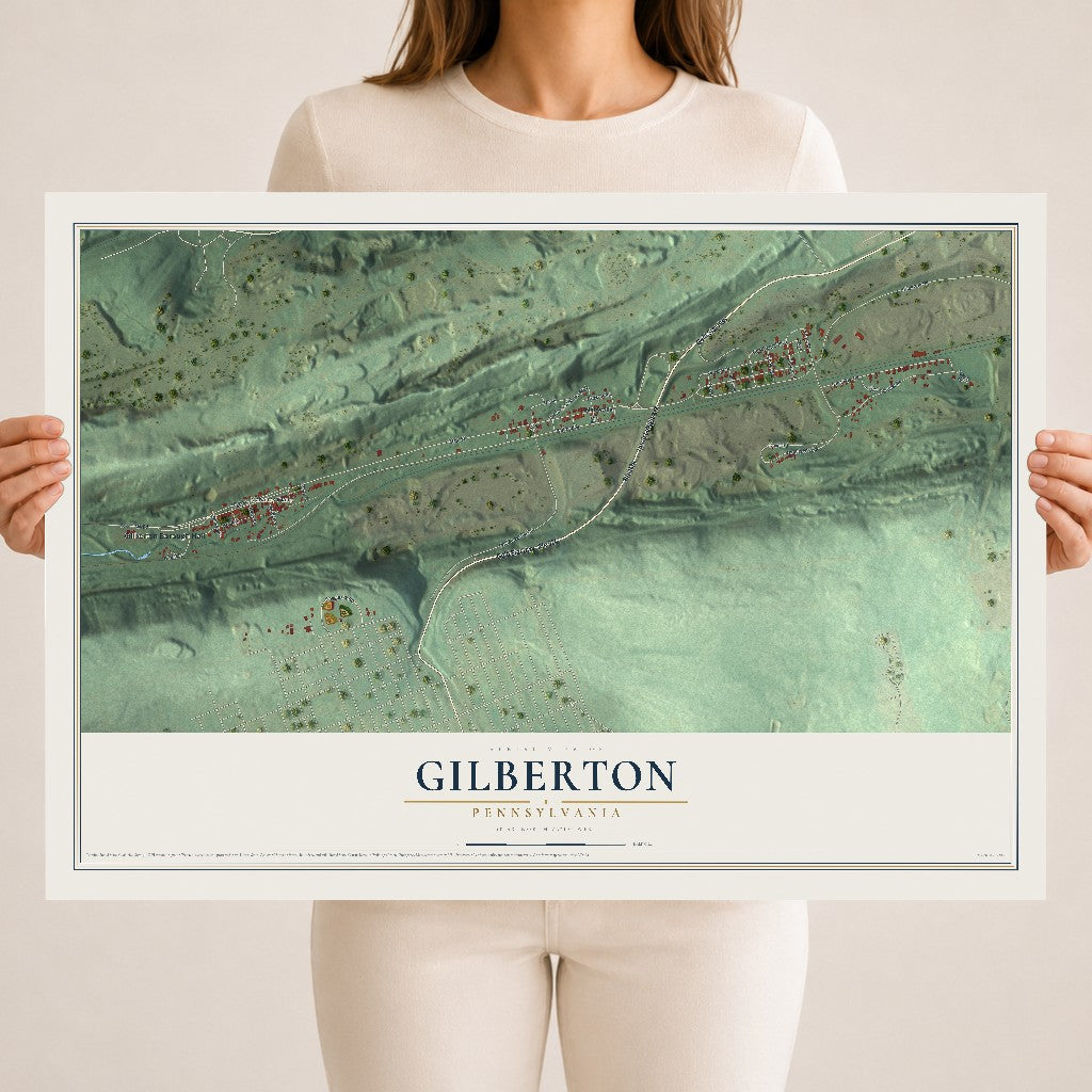 Map of Gilberton, Pennsylvania, 18 x 24 inch unframed archival matte print