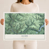 Map of Glade, Pennsylvania, 12 x 18 inch unframed archival matte print