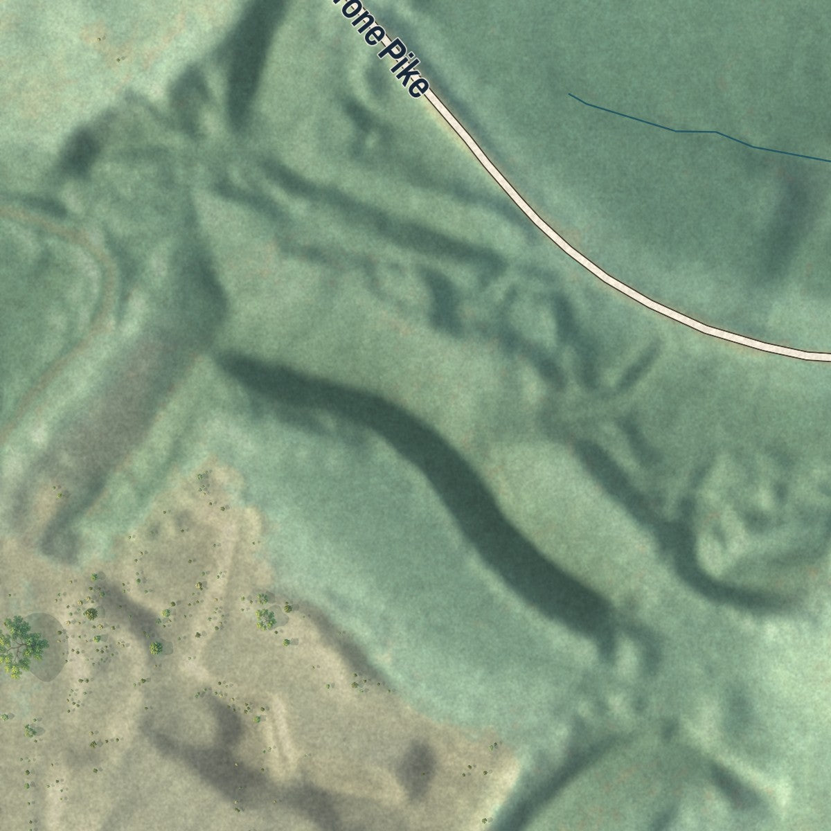 Second close-up of the map of Glen Hope, Pennsylvania print showing more streets and buildings