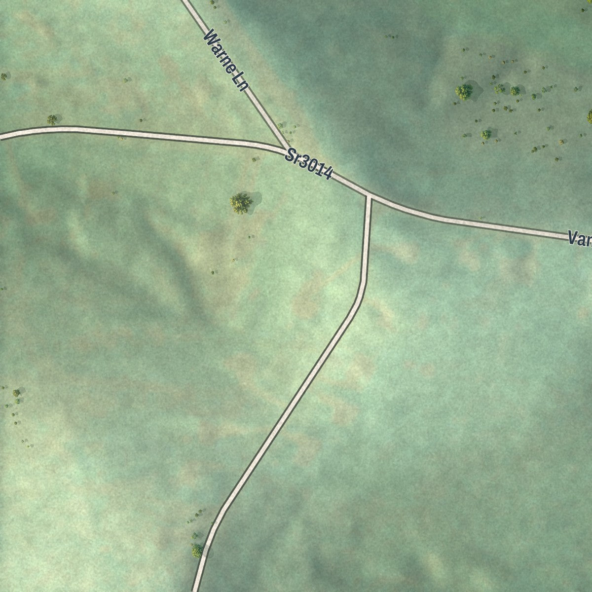 Close-up of the map of Green Hills, Pennsylvania print showing street and building detail