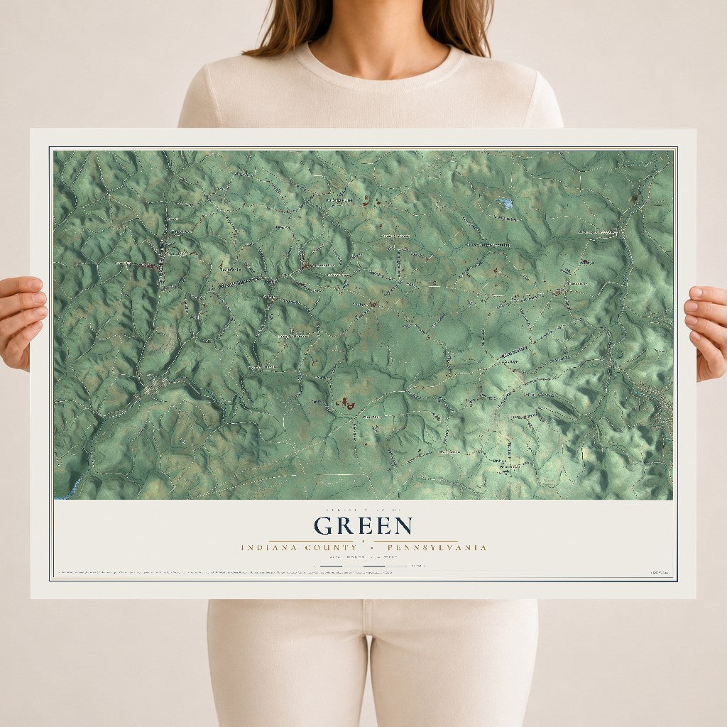 Map of Green, Indiana County, Pennsylvania, 18 x 24 inch unframed archival matte print