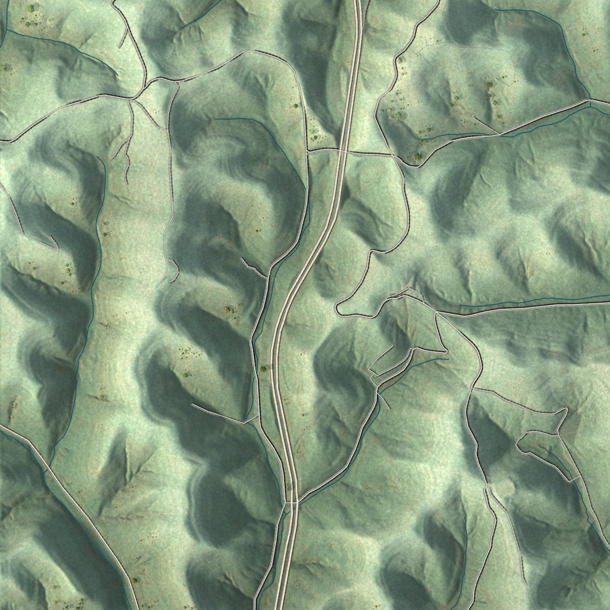 Close-up of the map of Greene, Greene County, Pennsylvania print showing street and building detail