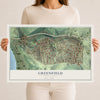 Map of Greenfield, Pennsylvania, 12 x 18 inch unframed archival matte print