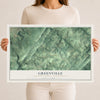Map of Greenville, Somerset County, Pennsylvania, 12 x 18 inch unframed archival matte print