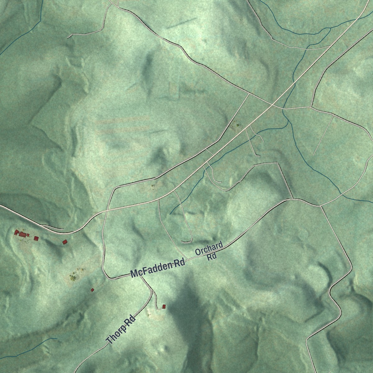 Second close-up of the map of Greenwood, Clearfield County, Pennsylvania print showing more streets and buildings