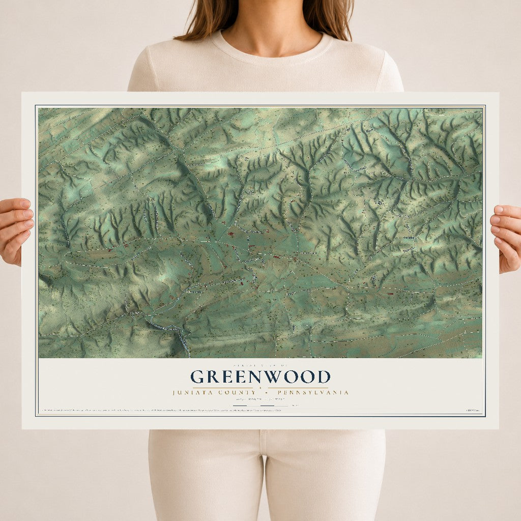 Map of Greenwood, Juniata County, Pennsylvania, 18 x 24 inch unframed archival matte print
