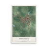 Map of Grove City, Pennsylvania, 12 x 18 inch unframed archival matte print