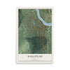 Map of Hallstead, Pennsylvania, 12 x 18 inch unframed archival matte print