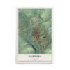 Map of Hamburg, Pennsylvania, 12 x 18 inch unframed archival matte print