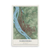 Map of Harrisburg, Pennsylvania, 12 x 18 inch unframed archival matte print