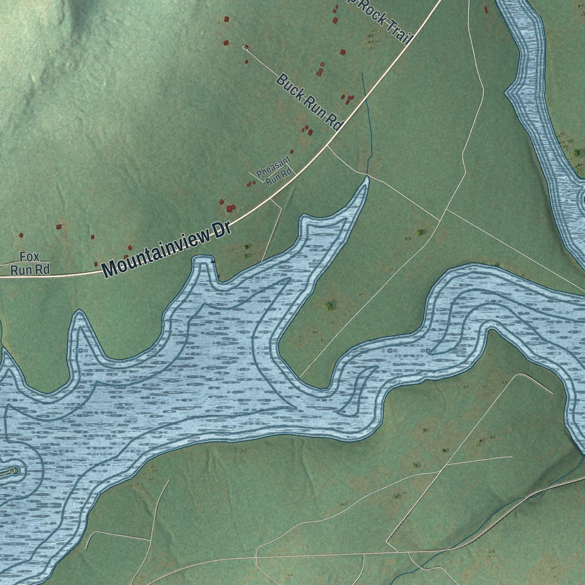 Close-up of the map of Haycock, Pennsylvania print showing street and building detail